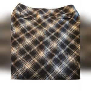 Sahalie Black and White Plaid, Wool look Skirt Size 12